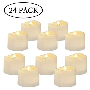 

24 Flameless Tea Lights, Battery-Driven LED Tea Light Candles, Suitable for Halloween Pumpkin Decoration, Warm White