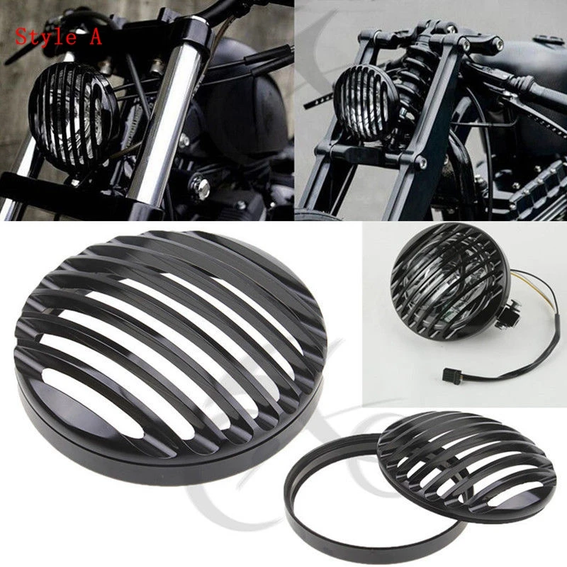 

Motorcycle 5 3/4" 7" CNC Headlight Grill Cover For Harley Davidson Sportster XL 883 1200 Softail Electra Road Glide Dyna FX FL