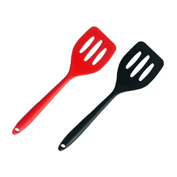 

Slotted Turner Spatula Cooking Utensil Silicone Non Stick Heat Resistant Safe with Soft Grip Handle Kitchen Cooking Tools