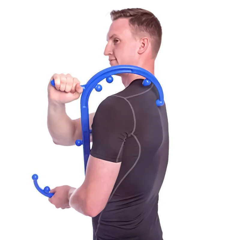 Trigger Point Self Massage Stick Hook Neck Shoulder Back Massager Handheld Multifunctional Body Point Muscle Relief Massage Cane