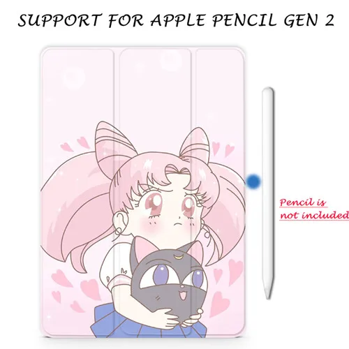 Милый Элегантный чехол Sailormoon для девочек, для 11-дюймового iPad Pro, Прочный Магнитный Тонкий Смарт-Чехол для iPad Pro 11 выпуска(3-го поколения - Цвет: cat girl