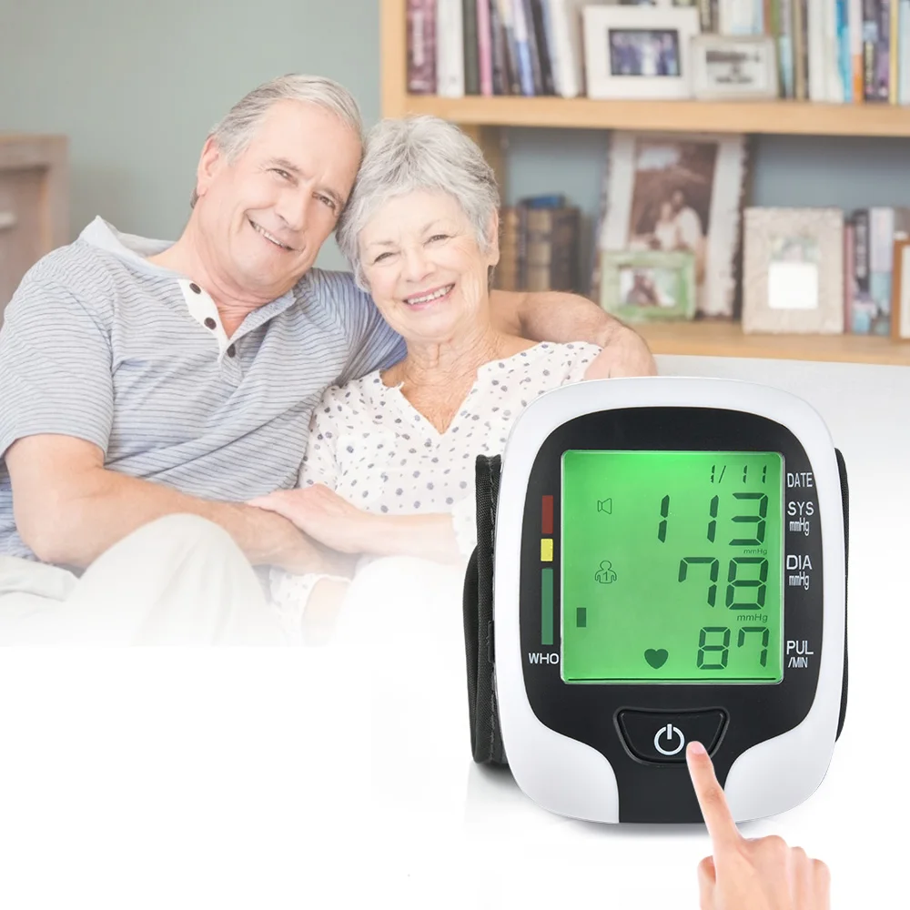 Wrist Blood Pressure Monitor Portable BP Heart Rate Meter Sadoun.com