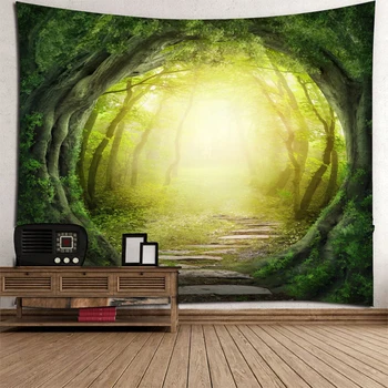 

2pcs 3D Picture Wall Hanging Tapestry Home Decor Sunshine Picnic Mat