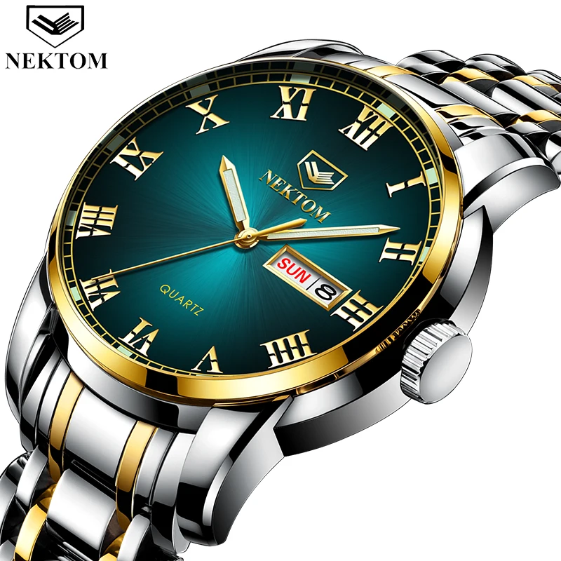 

2020 NEW NEKTOM Fashion Watch Top Brand Luxury Lovers Watches Quartz Waterproof Watches Wristwatch Week Date Men Watch Gift