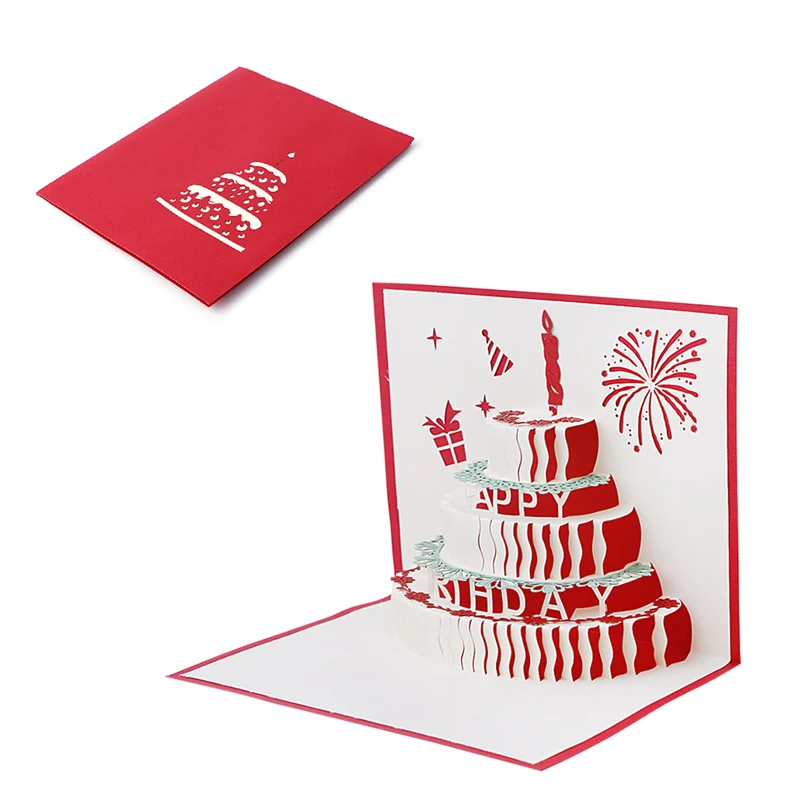 

3D Pop Up Greeting Card Handmade Birthday Valentine Christmas Wedding Invitation
