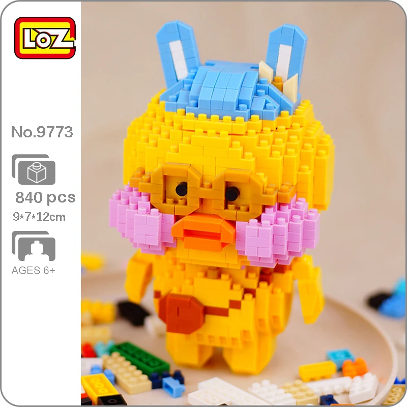 LOZ 9773 Animal World Cartoon Yellow Glasses Duck Pet 3D Model DIY Mini Diamond Blocks Bricks Building Toy for Children no Box | Игрушки и