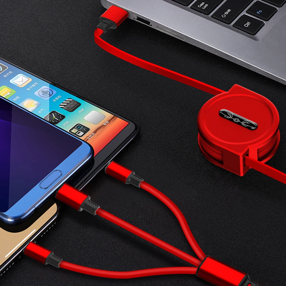 Rovtop 3 в 1 usb type C Micro USB кабель type-c для iPhone кабель зарядного устройства 120 см 3A кабель быстрой зарядки USB C