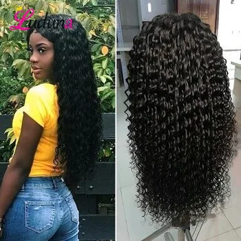 

Luduna Lace Front Human Hair Wigs Remy 13*4 Lace Frontal Wig deep curly Wig Pre Plucked With Baby Hair For Women 150% Density