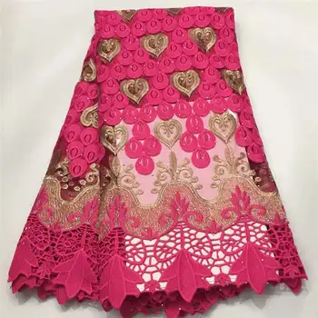 

High Quality African Lace Fabric 2019 French Tulle Embroidery Lace Fabric For Nigerian Wedding Dress! ZQMF10202