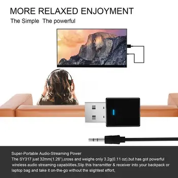 

2 in1 Bluetooth 5.0 Audio Receiver Transmitter Wireless Stereo 3.5mm AUX Transmitter Car PC Adapter Bluetooth For TV Mini K7M4
