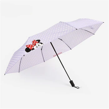 

Disney Minnie Mickey Mouse Cute Umbrella Folding Three Fold Umbrella Anti-Ultraviolet Sun Umbrella Kids Umbrella birthday Gift