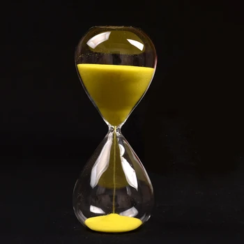 

Large Fashion Yellow Sand Glass Sandglass Hourglass Timer Clear Smooth Glass Measures Home Desk Decor Xmas Birthday Gift (Yellow