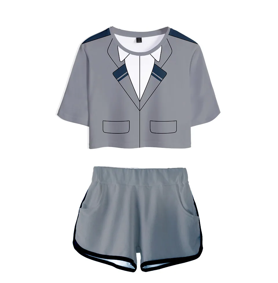 Anime My Hero Academy Cosplay Costume OCHACO URARAKA Todoroki Shoto Bakugou Katsuki Girls Sexy club outfits Two Piece Set Women two piece skirt and top