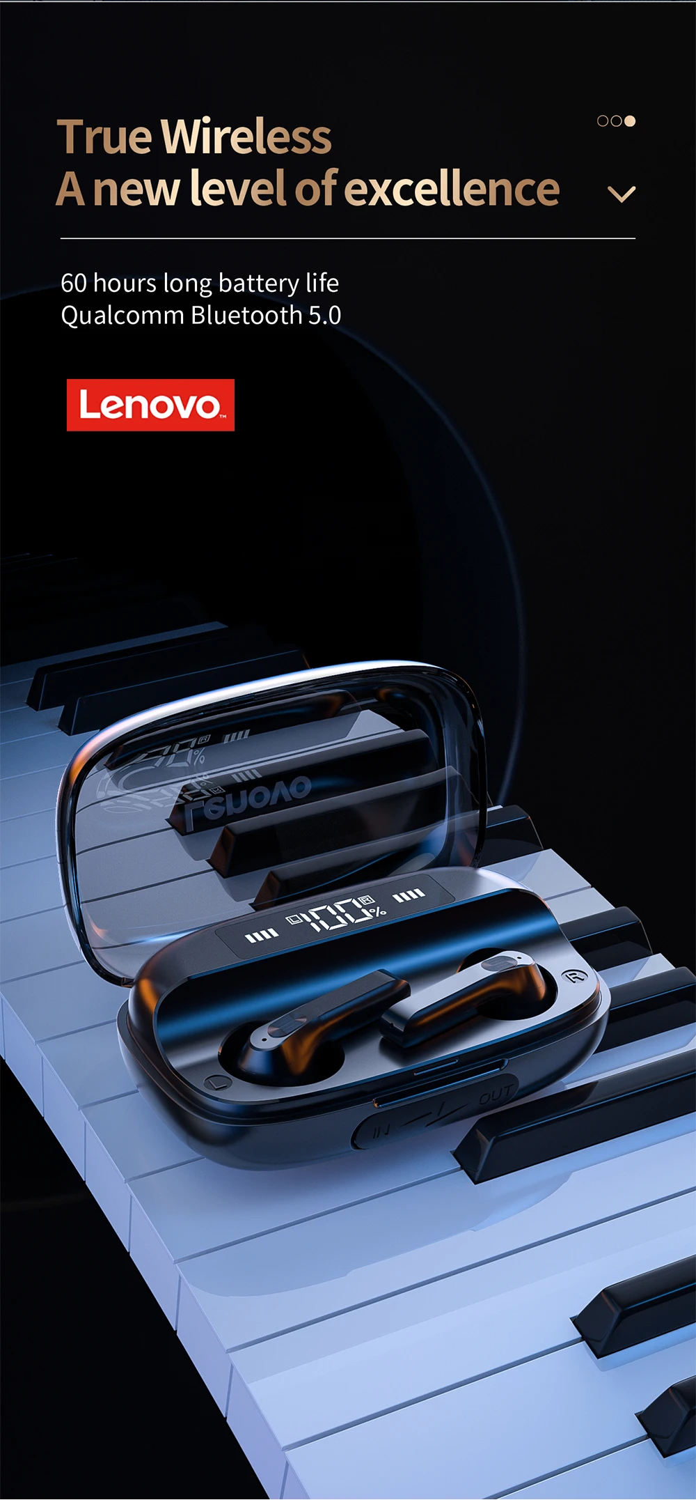 best running headphones New Lenovo Wireless Earphone QT81 Bluetooth 5.0 Waterproof Headphones Touch Button Hifi Stereo Earbuds 40mAh Battery With Mic bone conduction headphones