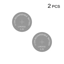 Литий-ионный аккумулятор Перезаряжаемые Батарея LIR2032 3,6 V из 2 предметов литиевая батарея таблеточного типа монета сотовый часов батареи LIR 2032 заменяет CR2032/ML2032