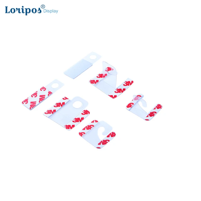 Self Adhesive Plastic Clear Hooks Display Card Store Retail Slat Wall J-Hook  & Slot Hole Pegboard Hang Tabs