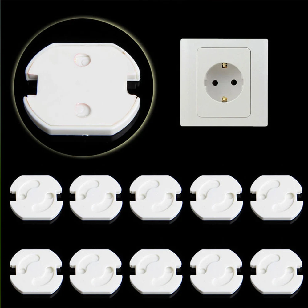 

Newest 10pcs/Set EU Power Socket Baby Kids Child Safety Guard Protection Anti Electric Shock Plugs Protector Turning Cover