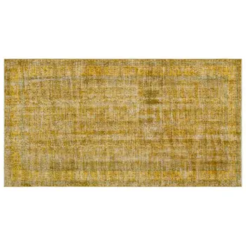 

Handmade Yellow Vintage Overdyed Turkish Area Rug 153x278 Cm-5'0''X9'1''