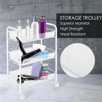 

3 Tiers Hairdressing Trolley Multi-functional Removable Drawers Salon Rolling Storage Rack Cart Hair Styling Storage Rack
