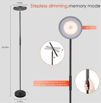 

Nordic Black LED Floor Lamp for Office Work and Study Home Decor Floor Lighting Bedroom Living Stand Lamp Wood Flooring Lighting