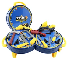 25 шт. Детский многофункциональный инструмент для ремонта, игрушки, стол, ролевые игры, игрушки с круглым чемоданом, пластиковая игрушка для ролевых игр, подарок
