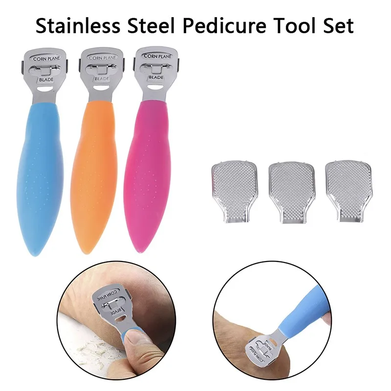 

Remover Rasp Pedicure File Foot Callus 10 Blades Foot Care Tool New Stainless Steel Foot Skin Shaver Corn Cuticle Cutter