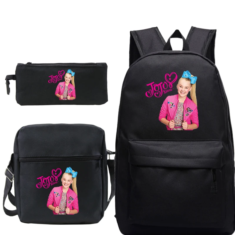 Модный рюкзак Jojo Siwa для детей, мальчиков и девочек, подростков, популярный школьный портфель с рисунком студенческий пенал, школьный ранец 3 шт./компл