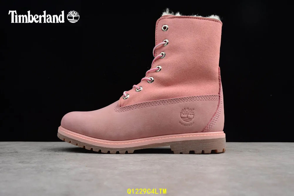 TIMBERLAND Женская обувь высокого качества Теплые зимние однотонные розовые
