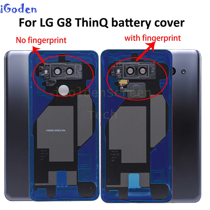 Для LG G8 ThinQ Крышка батарейного отсека двери G820 G820N G820QM7 LMG820UM2 задняя крышка корпуса с пластыревый заменитель части