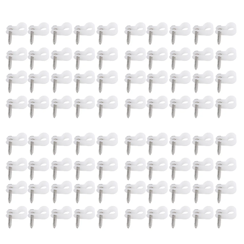 

100pcs Practical R-type Plastic Bundle Wire Clip Cable Ties Wire Organizer