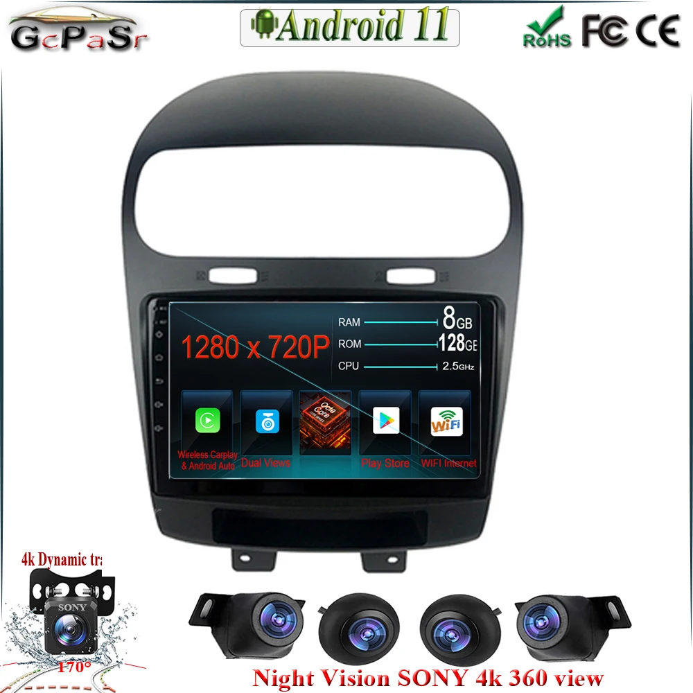 Android 11 0 для Dodge Journey Fiat Leap 2012-2020 Octa Core Gps навигация автомобильный мультимедийный
