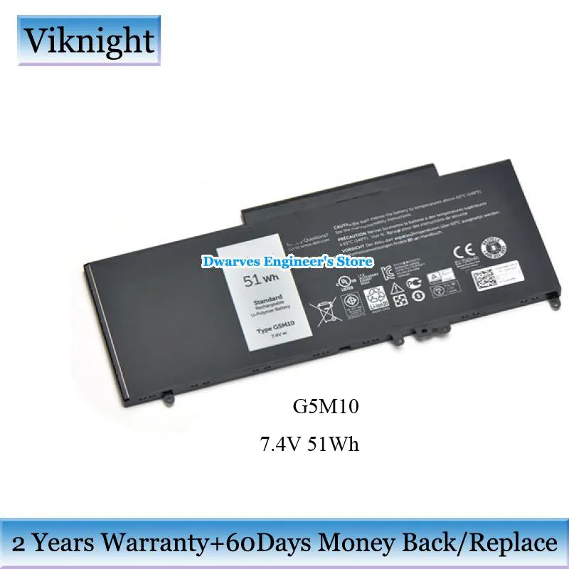 Подлинная батарея G5M10 51Wh 7 6 v для Dell Latitude 14 5000 15 3550 E5450 E5550 E5470 E5570 E5270 6MT4T PF59Y