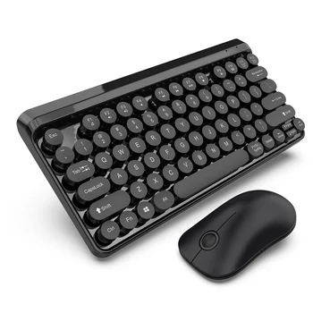 

2.4G USB Wireless Ergonomic ABS Waterproof Punk Key Multimedia Buttons Portable Ultra Thin Sensitive Keyboard Mouse Set Gaming