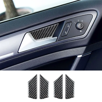 

Car Styling Interior Door Handle Bowl Cover Trim Decal Car Carbon Fiber Sticker For VW Golf 7 GTI MK7 2013-2015 2016 2017