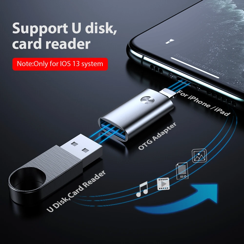 ACCEZZ USB OTG адаптер для iPhone 11 Pro Max X XR XS 8 Plus планшет камера ноутбук разъем для клавиатуры Освещение USB 3,0 адаптер