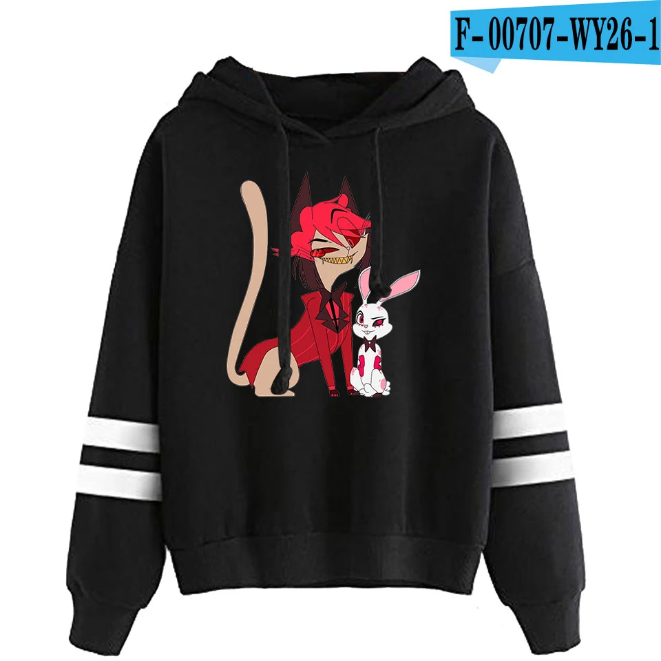B Hazbin отельные толстовки женские/мужские с длинным рукавом Модные Цветные средней длины Hazbin отельные худи горячая распродажа Повседневная Уличная одежда - Цвет: B