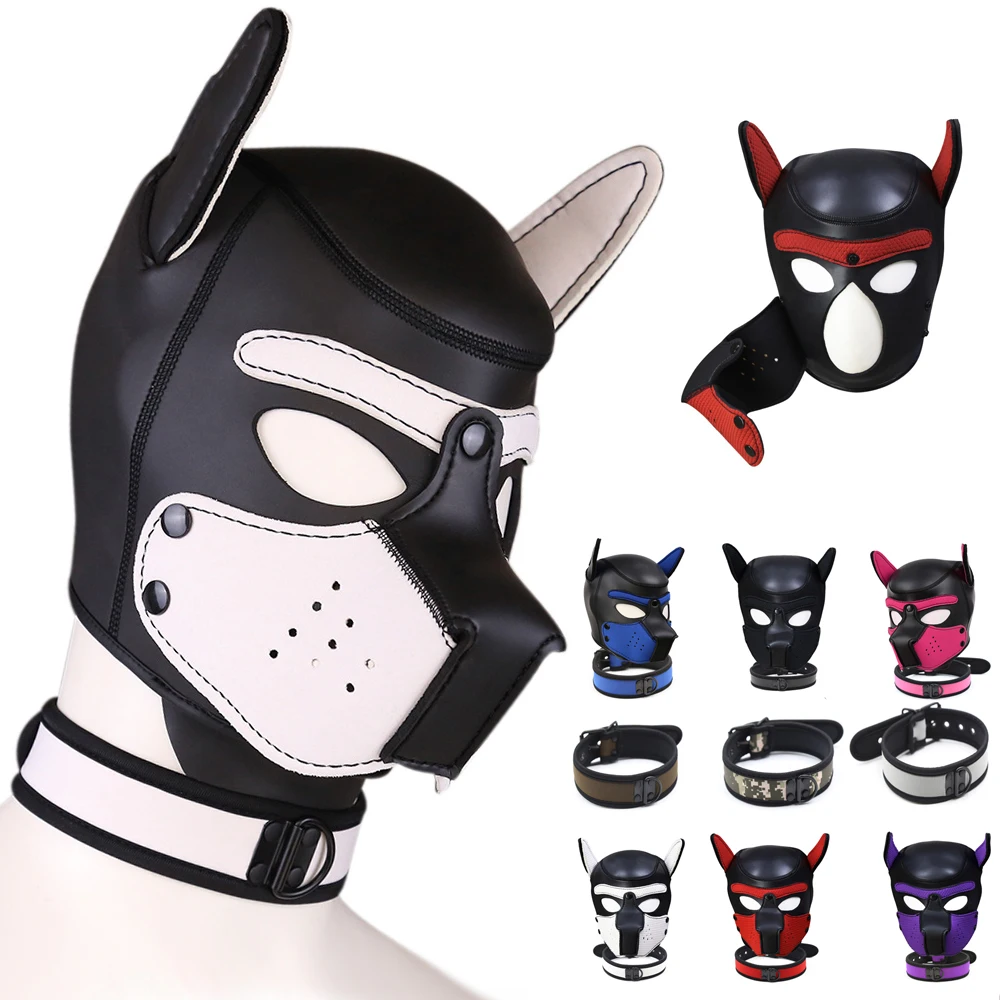 Bdsm-Bondage-Puppy-Play-Dog-Hood-Mask-Fetish-Slave-Full-Head-Restraint ...