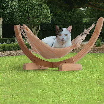 

Hot Hammock DIY Bed Pet Dog House Wooden Frame Lazy Mat Comfortable Cushion Lounge XJS789