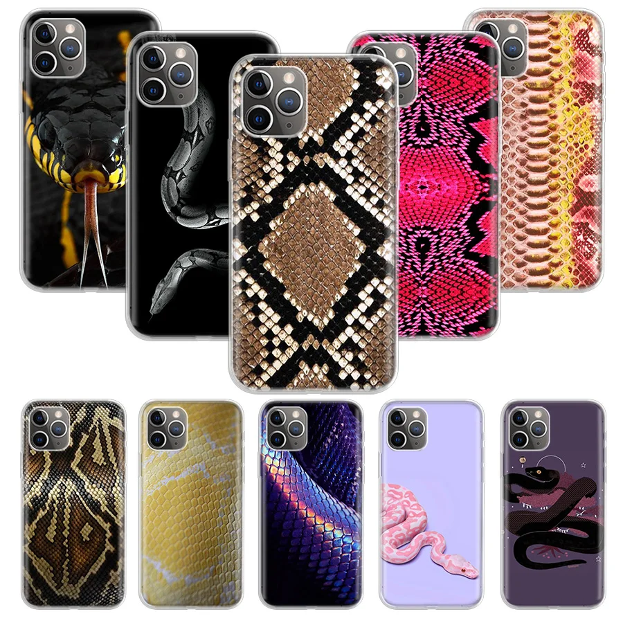 Чехол из змеиной кожи питона для Apple iphone 11 12 Mini Pro XS Max XR X 7 8 6 6S Plus 5 5S SE 10 Ten|Бамперы| |