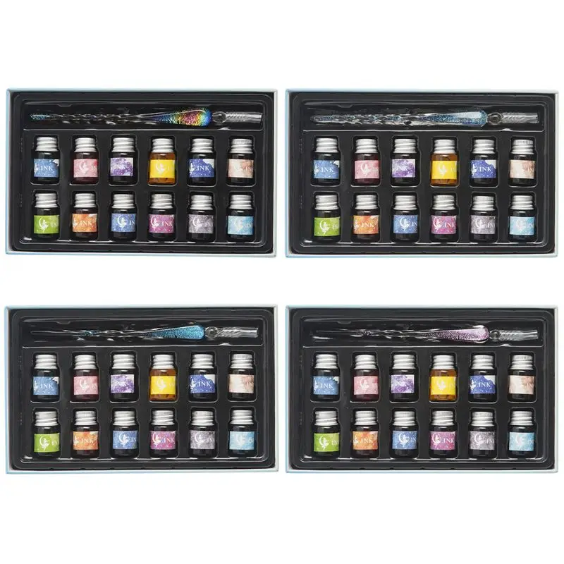 

Crystal Starry Sky Glass Ink Pen Glass Dip Pen For Writing Fountain Pen Set
