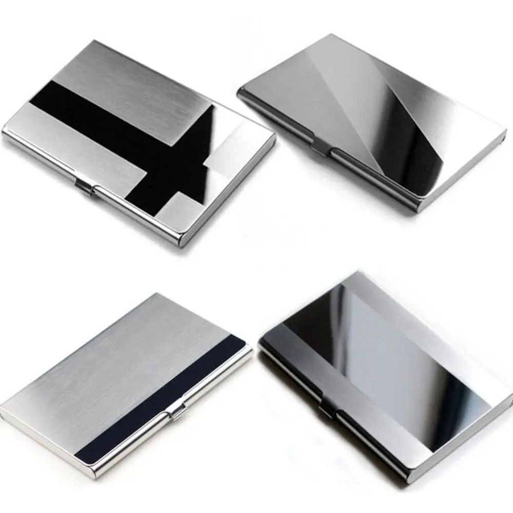 Stainless Steel Silver Aluminium Business ID Credit Card Holder Pocket Box Case 