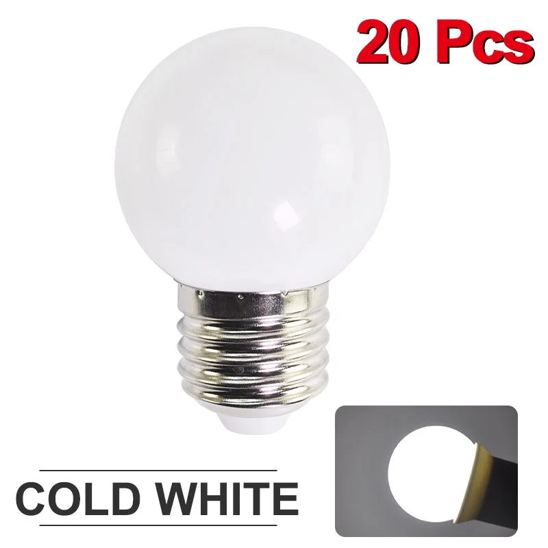 20 штук светодиодные лампы E27 Светодиодная лампа красочный шар светильник лампа RGB светодиодный светильник SMD 2835 Flash светильник 220V G45 светодиодные лампы домашний Декор Светильник Инж - Испускаемый цвет: Cold White