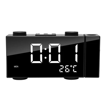 

Alarm Clock Radio With Am Fm Radio,Projection Clock,Adjust Brightness Led Digital Desk/Shelf Clock With Dimmer for Bedroom, Kitc