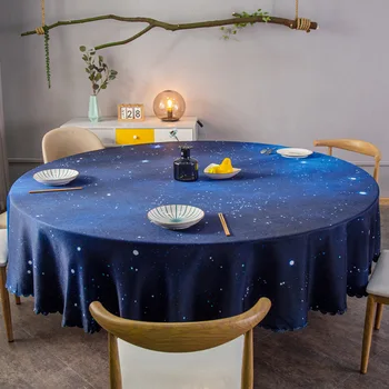 

2020 New Waterproof Round Tablecloth Home Restaurant Tablecloths Personality Starry Sky Style Hotel Table Cloth