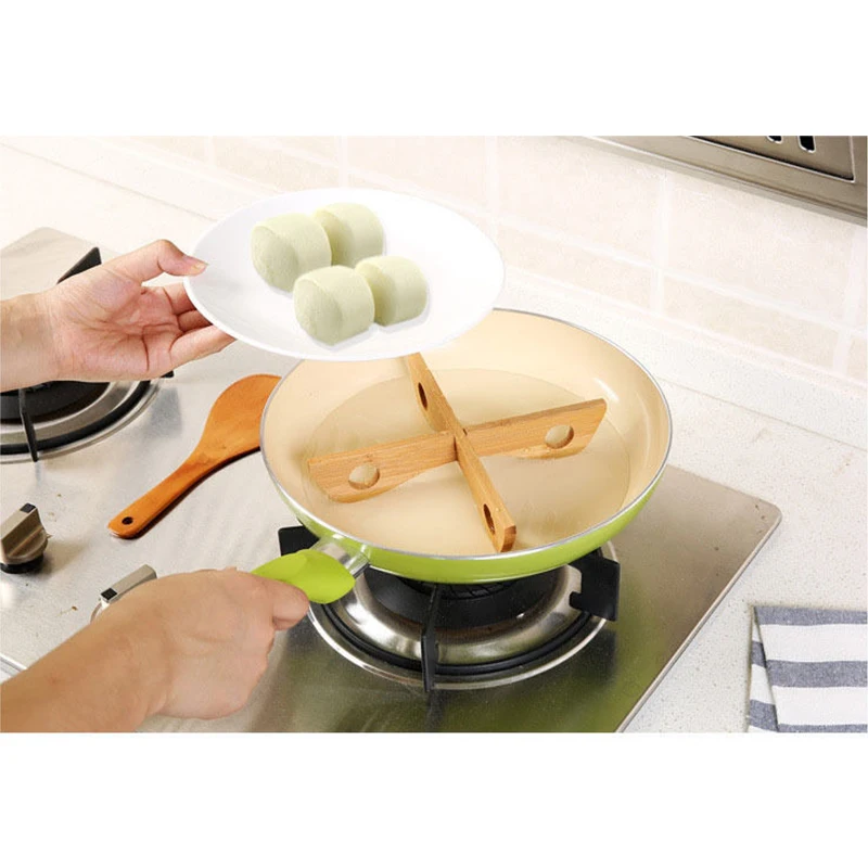 1 Pc Bamboo Cross Pot Bottom Stand Trivet Pot Rack Heat Insulation Anti Scald Cup Dish Holder Draining Rack