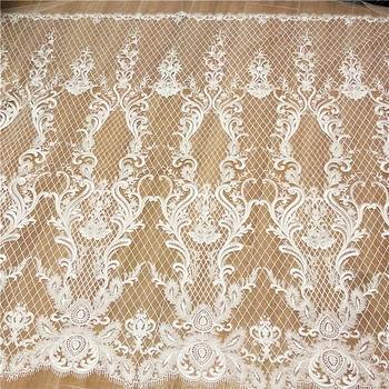 

2020 New Style Grid Fish Tail Wedding Cheongsam Fabric Handmade Clothing DIY embroidery lace fabric