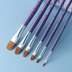 6pcs Art Brush Round Pointed Painting Brush Wool Hair Water Color Acrylics Brush Pen pincel para pintura Art Supplies