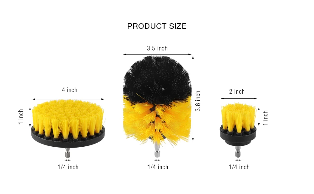 6pcs Drill Brush Scouring Pad Attachments for Bathroom Kitchen Cleaning