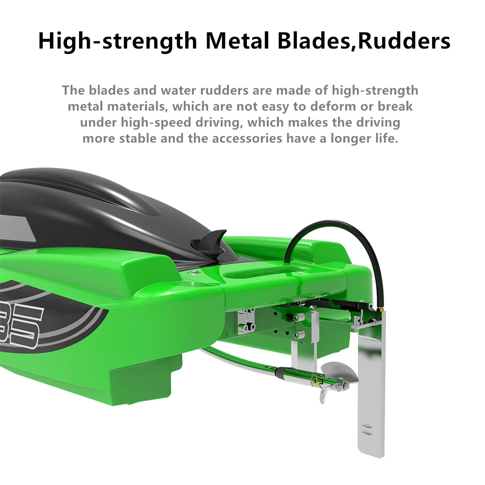 80KM/H Fast Speed Brushless RC Speedboat Capsize Reset Function Water-cooled ESC Metal Blade Rudder Anti-Collision Hull Boat Toy 3