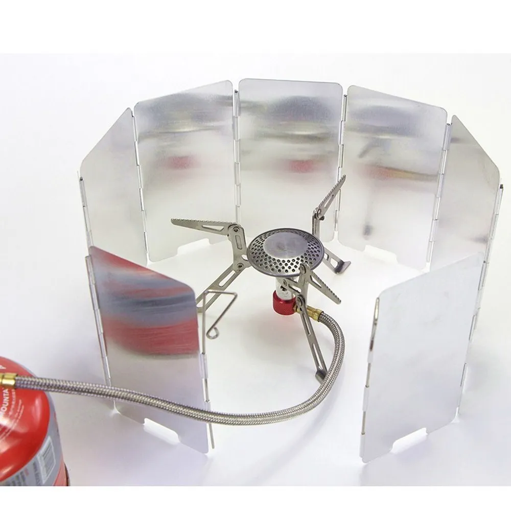 

9-Plate Wind Stove Screen Protection Frame Barbecue Gas Stove Camping Picnic Outdoor Kitchen Supplies Accessories Portable